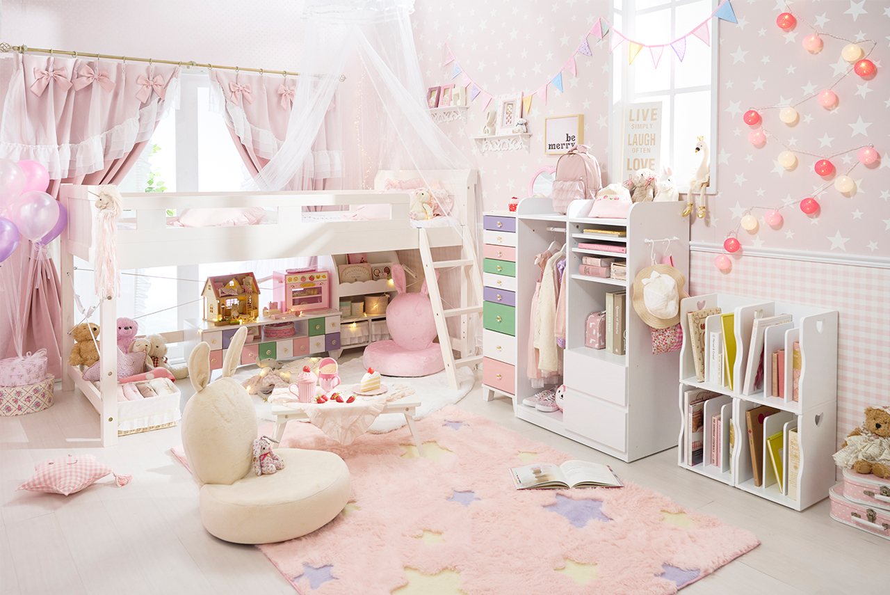 【女の子向け】ロマプリで作る子供部屋レイアウト|かわいいキッズルーム作り♪