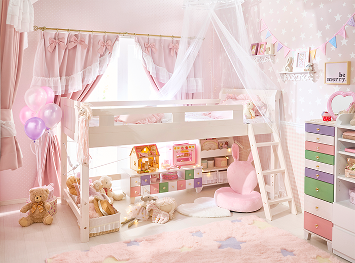 【女の子向け】ロマプリで作る子供部屋レイアウト|かわいいキッズルーム作り♪