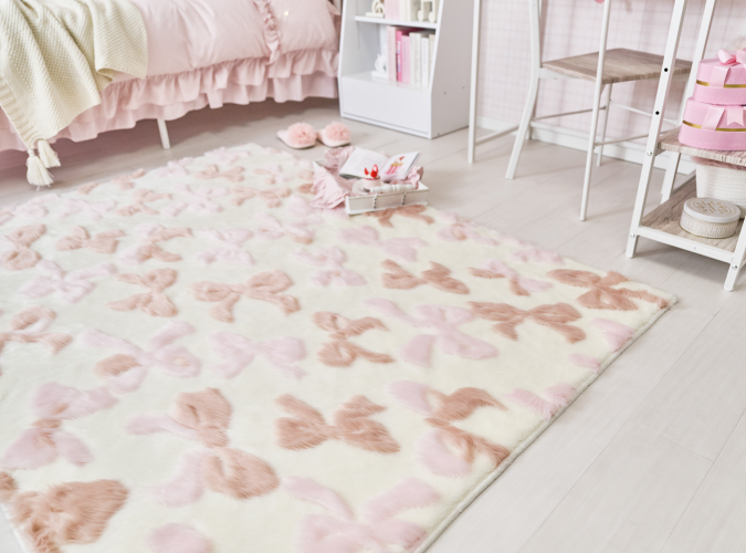 ふんわリボンラグ(長方形・180×240)メイン画像