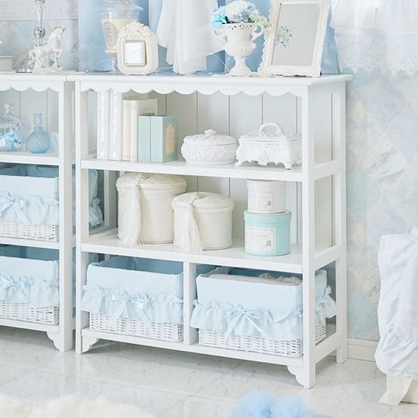 フリルバスケットチェスト(2杯・ブルー)/fille(フィーユ)