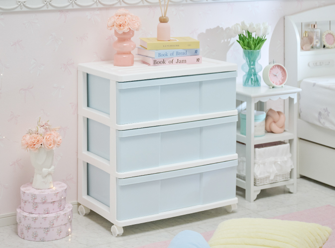 ブルーインテリアにおすすめの収納ケース(ブルーホワイト)の画像2