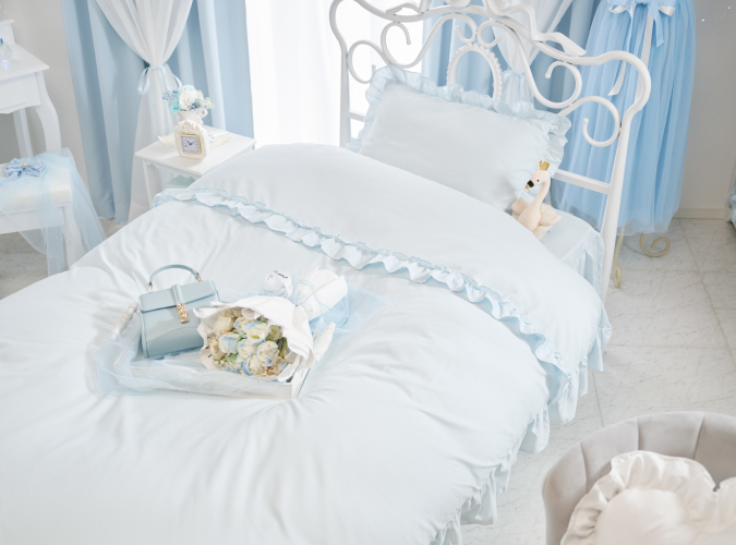 ブルーインテリアにおすすめの布団カバーセットの画像