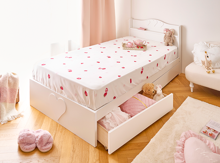 ハートプリンセス収納ベッドの商品画像３