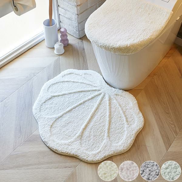 トイレマット シェル ラメ入り 55×65cmの画像
