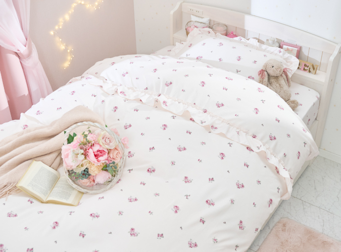 東京ベイ東急ホテルの「プリンセスルーム」 白とピンクを基調としたお姫様気分になれるコンセプトルームです。お城の中にいるような感覚をお楽しみください🏰 プリンセスベッドカバー、様々な色があります - ホームとホテルの理想 - 再利用可能なシート4-薔薇赤_200 * 230cm（79