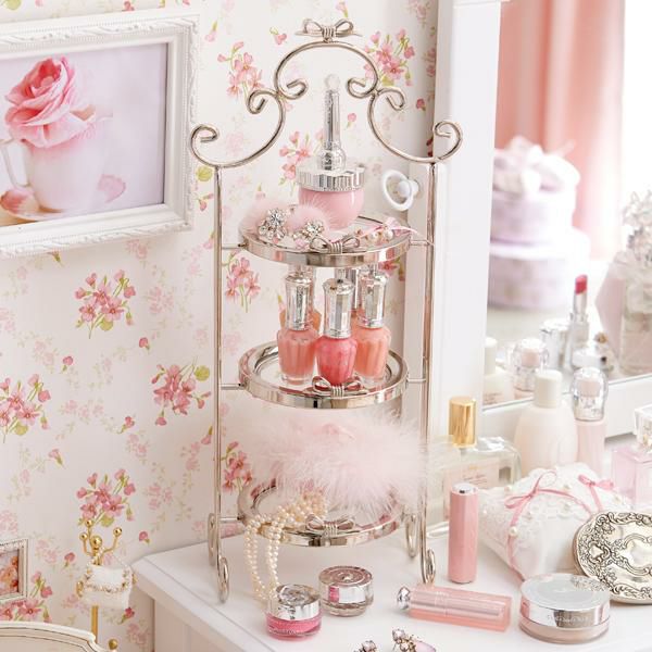 リボン小物3段トレイ(シルバー)サムネイル画像