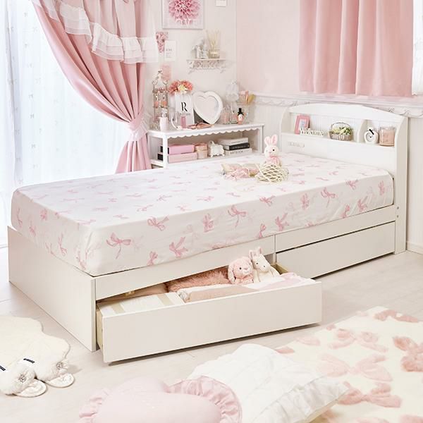 たっぷり収納ベッド(シングル・ポケットコイルマットレス付)サムネイル画像