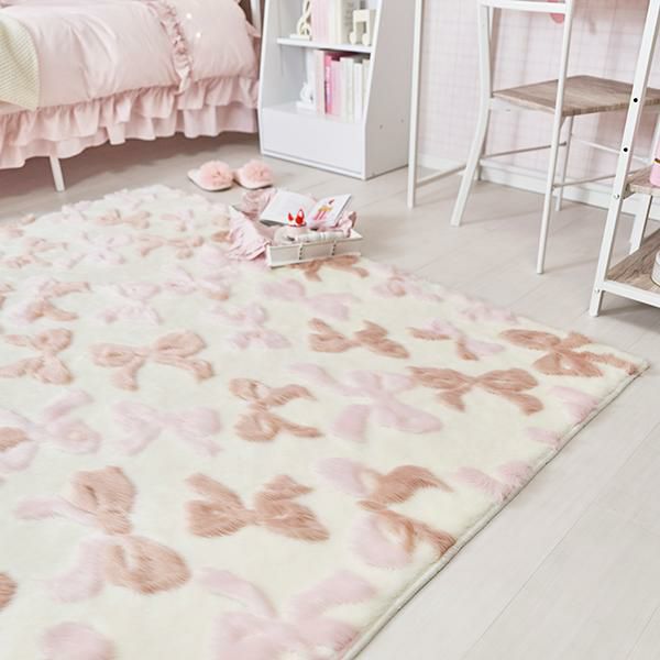 ふんわリボンラグ(長方形・90×130)サムネイル画像