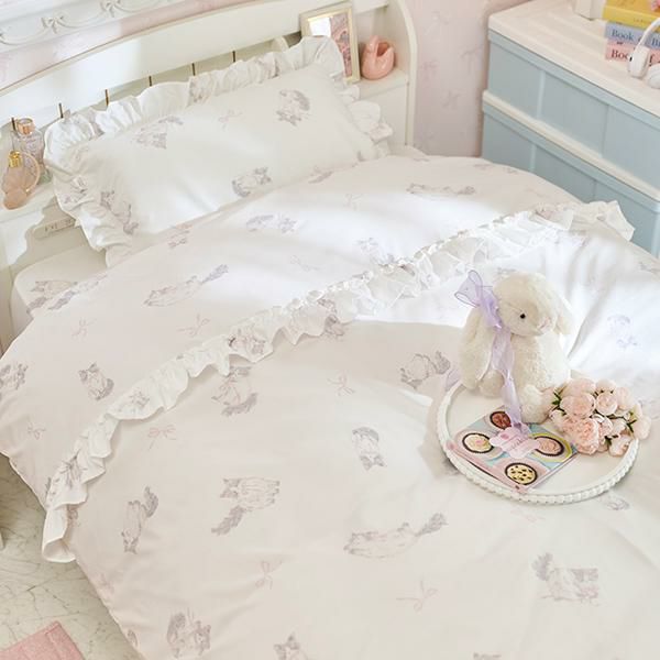 キャットリボン布団カバー3点セット(シングル)サムネイル画像