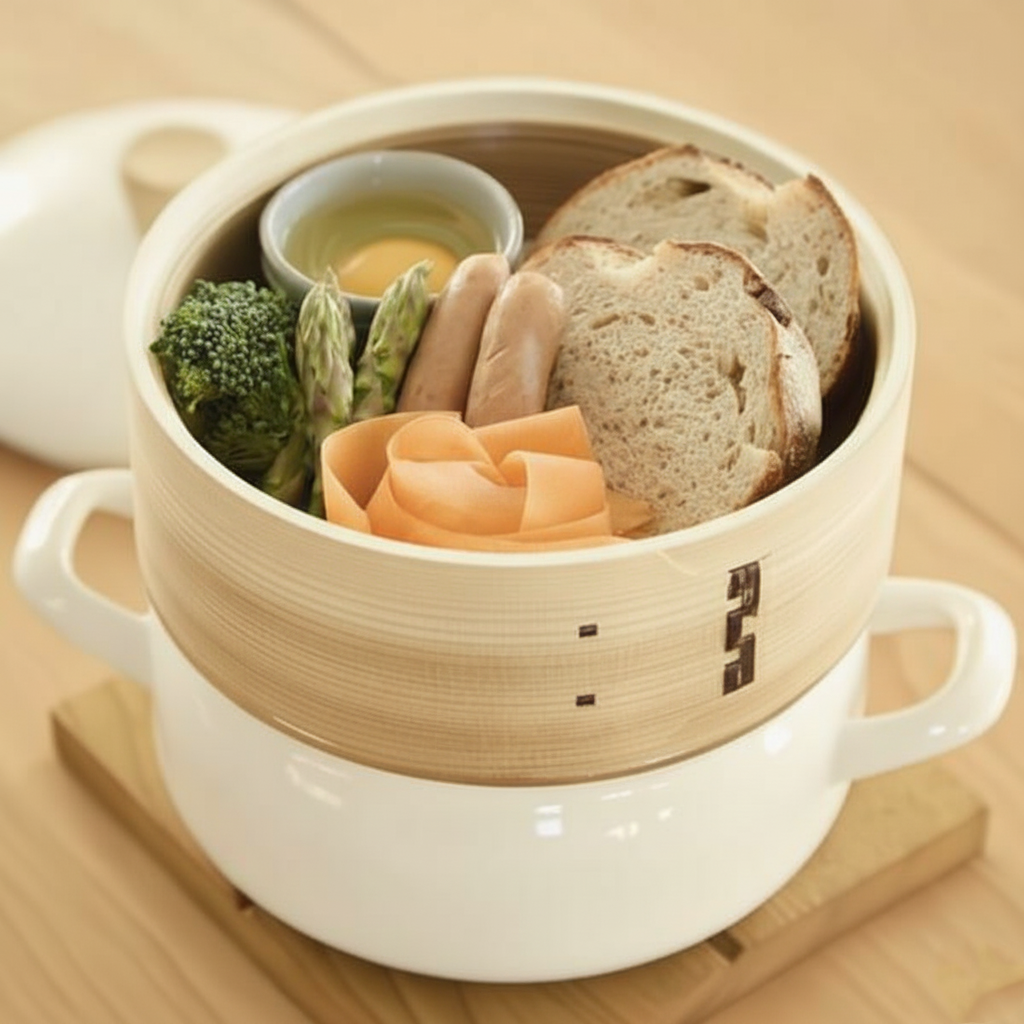 かわいいキッチンアイテム 富士ホーロー せいろ付きホーロー鍋 18cm メイン画像