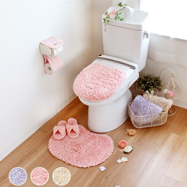 トイレタリー4点セット(兼用フタカバー・マット・ペーパーカバー・スリッパ)/Fleuri(フルーリ)サムネイル画像