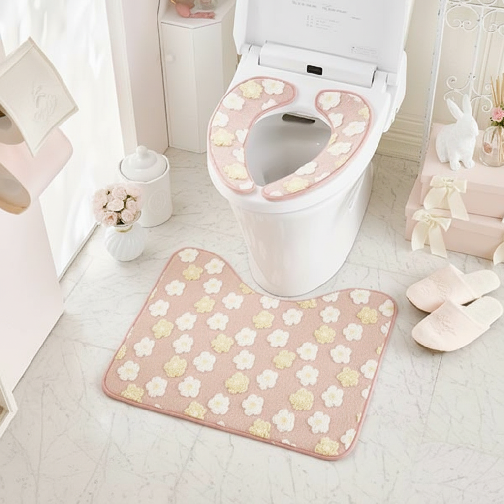 トイレマット＆便座シート2点セット/ふんわりこメイン画像