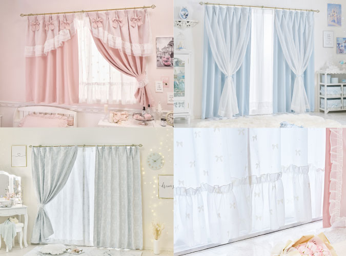 カーテン＆レースカーテンセット一覧の画像