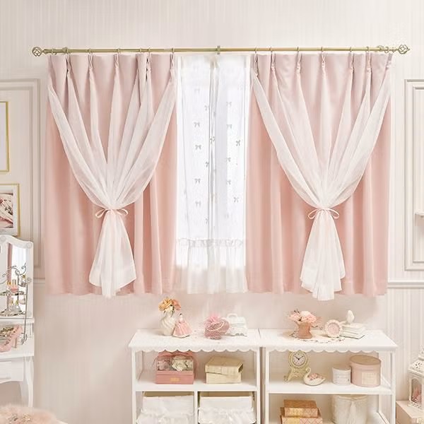 フェアリーリボン遮光カーテン(100×135)/ピンクのサムネイル画像