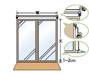 掃き出し窓（窓の下部が床面にある窓）の場合