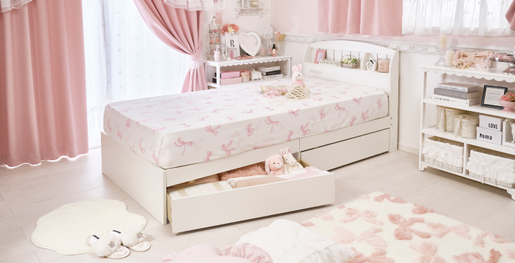 たっぷり収納ベッド