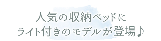 ライト付大量収納ベッド