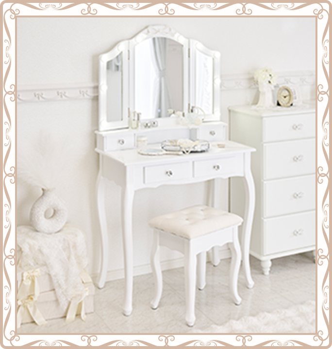 リボン小物3段トレイ