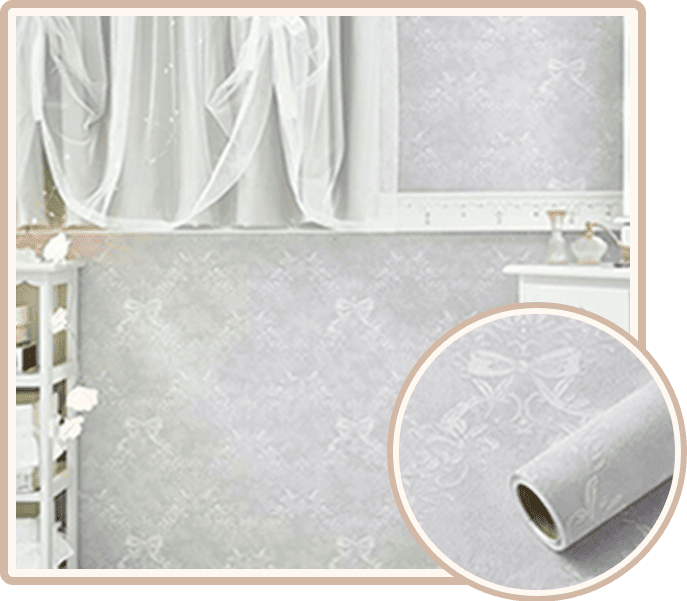 オーナメントリボン柄グレー