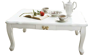 取っ手が選べる猫脚折りたたみテーブル小(引出付)/Ruban(リュバン)