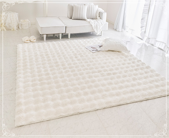 ポコポコシャギーラグ/メルア(正方形・180×180)