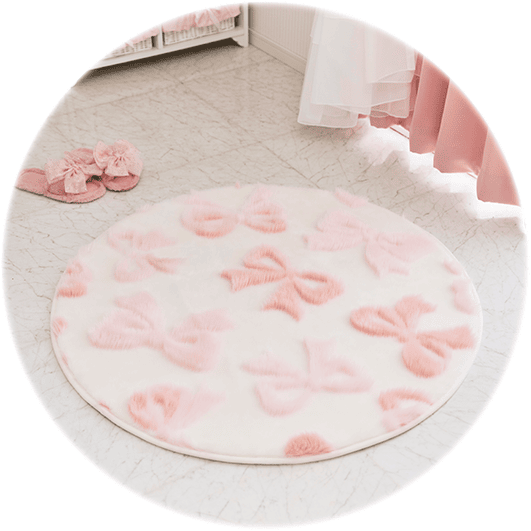 ふわふわリボンラグ