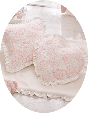 シフォンローズハートクッション