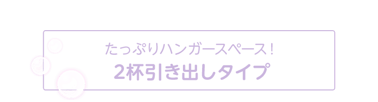 たっぷりハンガースペース！2杯引き出しタイプ