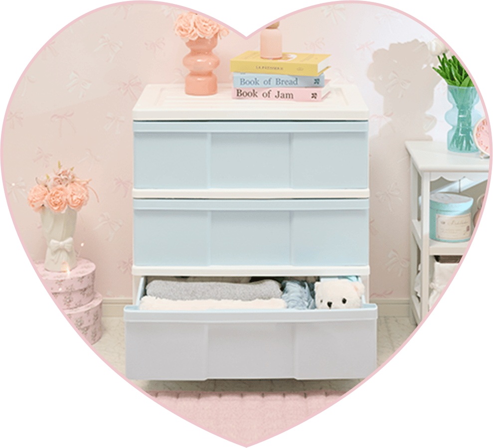 ワイド収納ケース3段