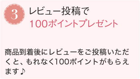 3.レビュー投稿で100ポイントプレゼント