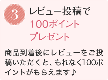 3.レビュー投稿で100ポイントプレゼント